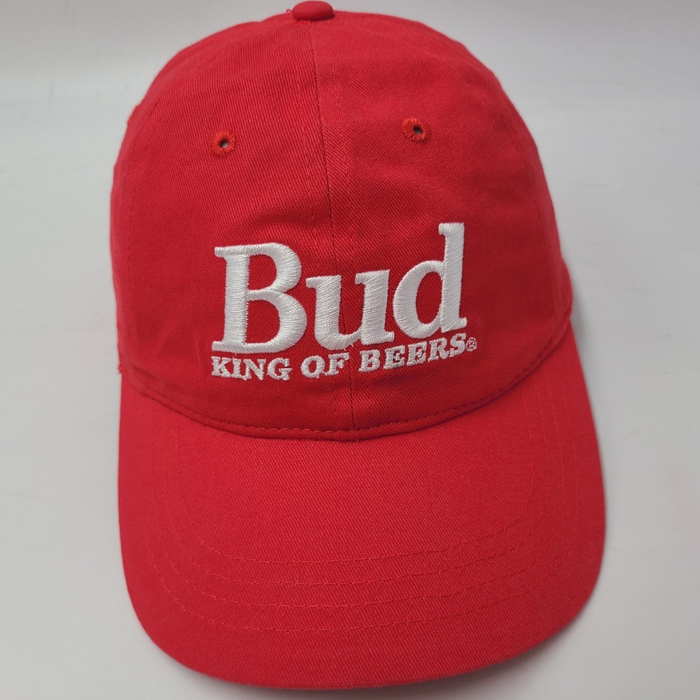 Budweiser Hat Snapback Red‎ White Bud King of Beers Logo Casual Cotton Dad Men